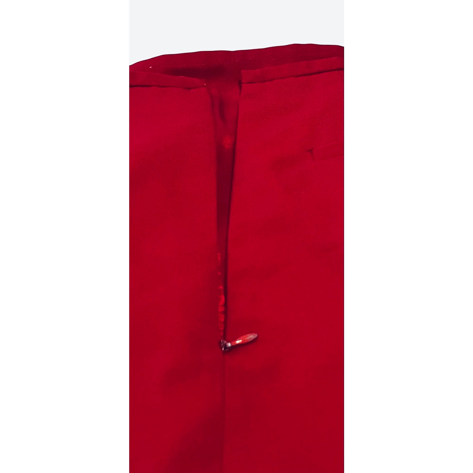 The Limited Flat Waist A-Line Midi Skirt, Womens, 8, Red, Back Zip, Pleats — image 8 of 8
